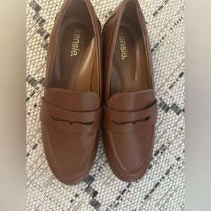 Kensie Chestnut Brown Leather Penny Loafers